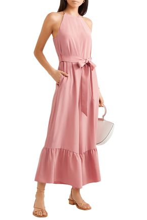 Click to view more detailed imagery on our partner's website Tibi Woman Cropped Ruffle-trimmed Silk Crepe De Chine Jumpsuit Antique Rose