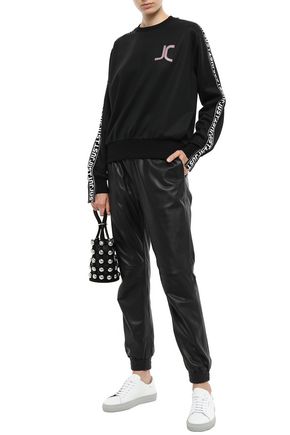 Click to view more detailed imagery on our partner's website Just Cavalli Woman AppliquéD Jersey Sweatshirt Black