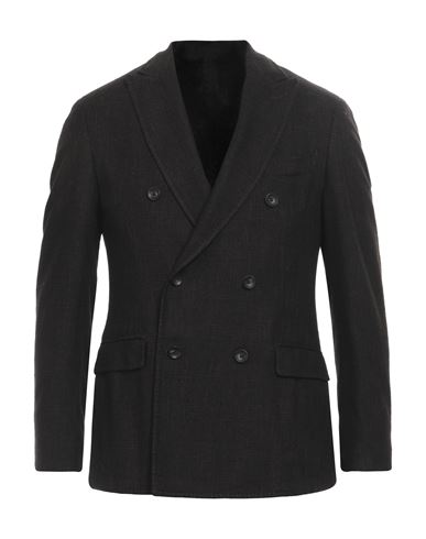 Man Blazer Black Size 38 Cotton, Wool, Polyamide