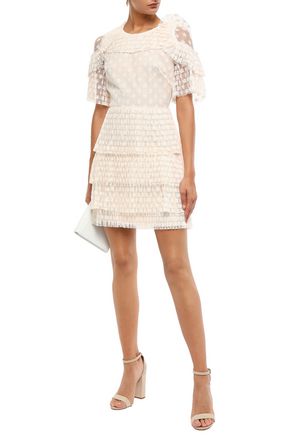 SANDRO Tiered embroidered tulle mini dress