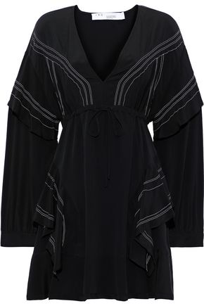 IRO Nine ruffled crepe de chine mini dress