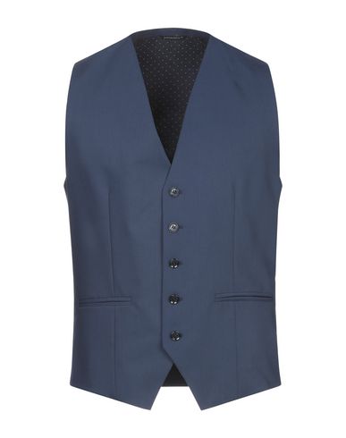 Man Tailored Vest Blue Size 44 Polyester, Viscose, Elastane