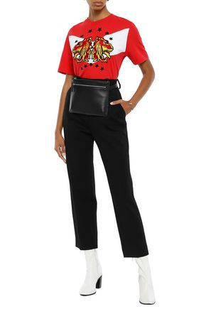 Click to view more detailed imagery on our partner's website Sandro Woman AppliquéD Embroidered Cotton-Jersey T-Shirt Red