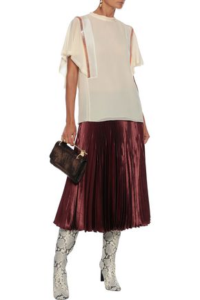 Chloé Crystal-embellished Silk-chiffon Blouse In Cream