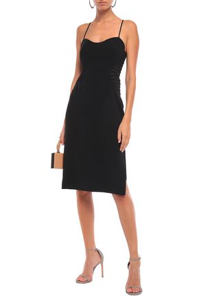 Click to view more detailed imagery on our partner's website Halston Heritage Woman Mesh-Paneled Crepe Dress Black