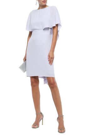 Click to view more detailed imagery on our partner's website Halston Heritage Woman Cape-Effect Washed-Crepe Mini Dress Lilac