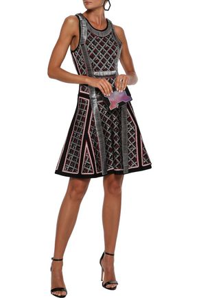 Click to view more detailed imagery on our partner's website Herve Leger HervÉ LÉger Woman Kacey Cutout Embellished Jacquard-knit Dress Black