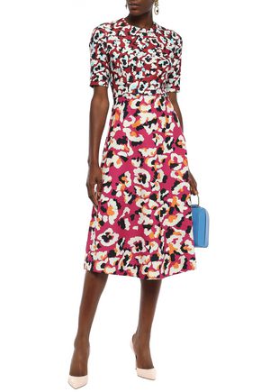 MARY KATRANTZOU MARY KATRANTZOU WOMAN MAY PRINTED STRETCH-CREPE MIDI DRESS FUCHSIA,3074457345621442687
