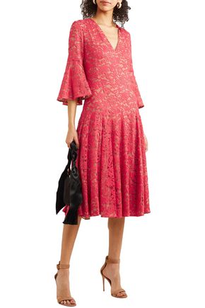 Michael Kors Corded Lace Dress In Fuchsia