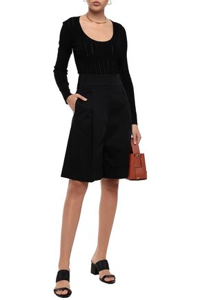 Casasola Woman Pointelle-knit Bodysuit Black