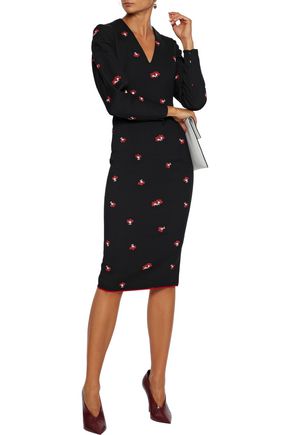 Click to view more detailed imagery on our partner's website Victoria Beckham Floral-jacquard Dress In Black