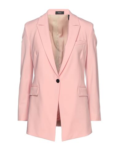Theory Woman Blazer Pink Size 0 Wool, Elastane