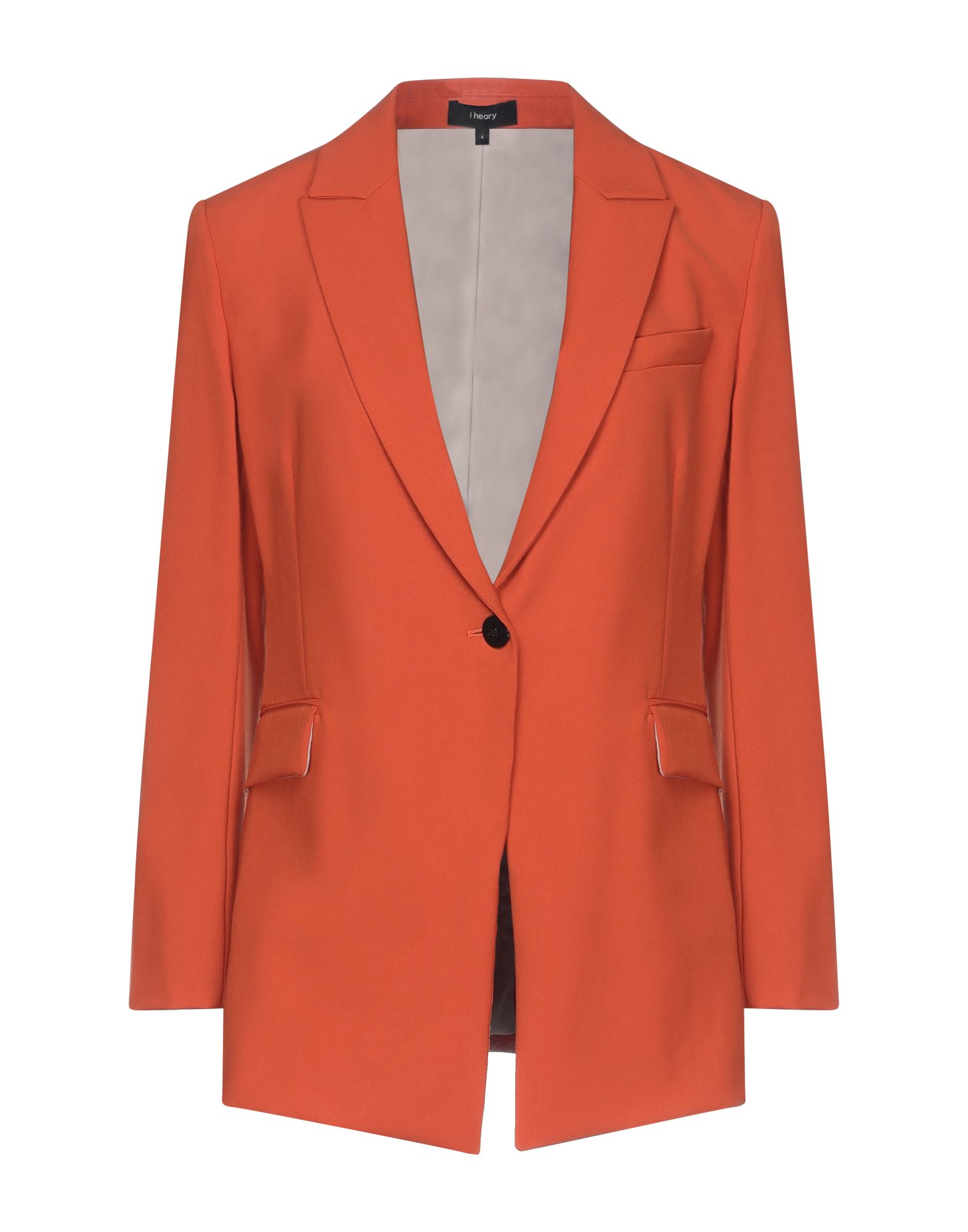 Shop Theory Woman Blazer Copper Size 4 Wool, Elastane In Orange