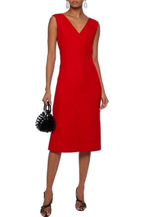 Akris Woman Wool And Silk-blend Dress Red