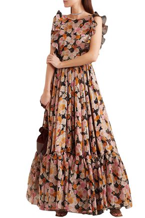 Giambattista Valli Woman Ruffled Floral-print Silk Gown Multicolor