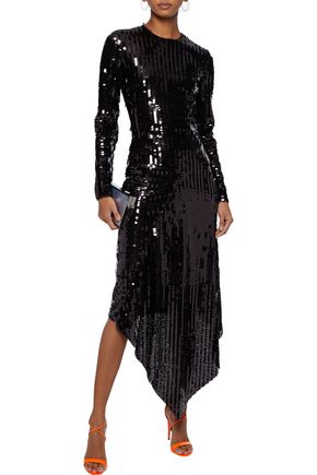 Preen By Thornton Bregazzi Clarissa Asymmetric Sequined Tulle