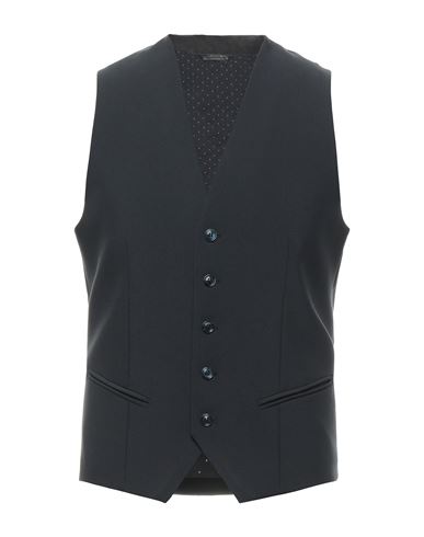Grey Daniele Alessandrini Man Vest Midnight Blue Size 40 Polyester, Viscose, Elastane