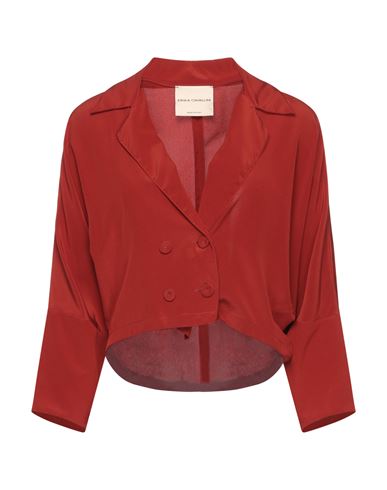 Erika Cavallini Woman Blazer Brick Red Size 10 Silk