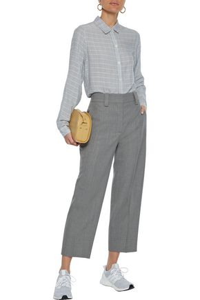 CURRENT ELLIOTT CURRENT/ELLIOTT WOMAN THE PEARL CHECKED VOILE SHIRT STORM BLUE,3074457345621464752