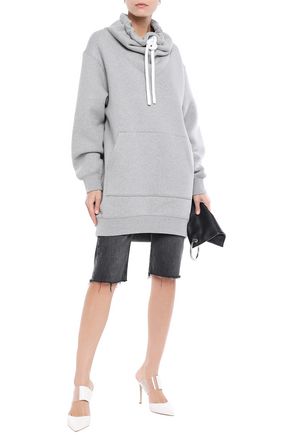 Alexander Wang T Oversized Cotton-blend Fleece Hoodie In Gray