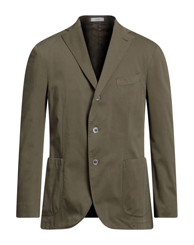 Boglioli Man Suit Jacket Military Green Size 42 Cotton, Elastane In Green