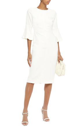 A.l.c Fluted Crepe Dress In Ivory