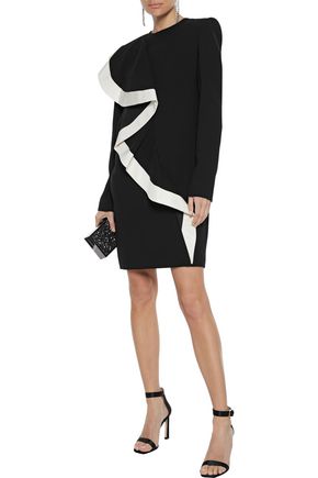 Givenchy Satin Twill-trimmed Wool-crepe Mini Dress In Black