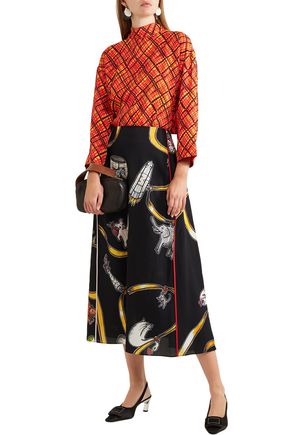 Marni Printed Crepe Top In Multicolor