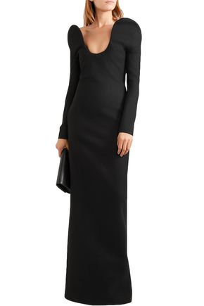Saint Laurent Wool Gown In Black