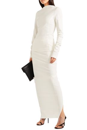 Rick Owens Maria Cotton-blend Crepe Top In Off-white