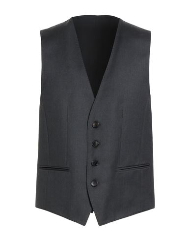 Hugo Boss Boss  Man Tailored Vest Charcoal Size 36 Virgin Wool In Black