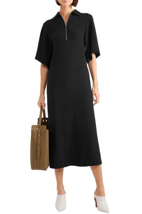 Joseph Fletcher Zip-detailed Crepe Midi Dress In Black