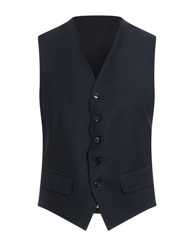 Brian Dales Man Tailored Vest Midnight Blue Size 40 Wool, Polyamide, Lycra