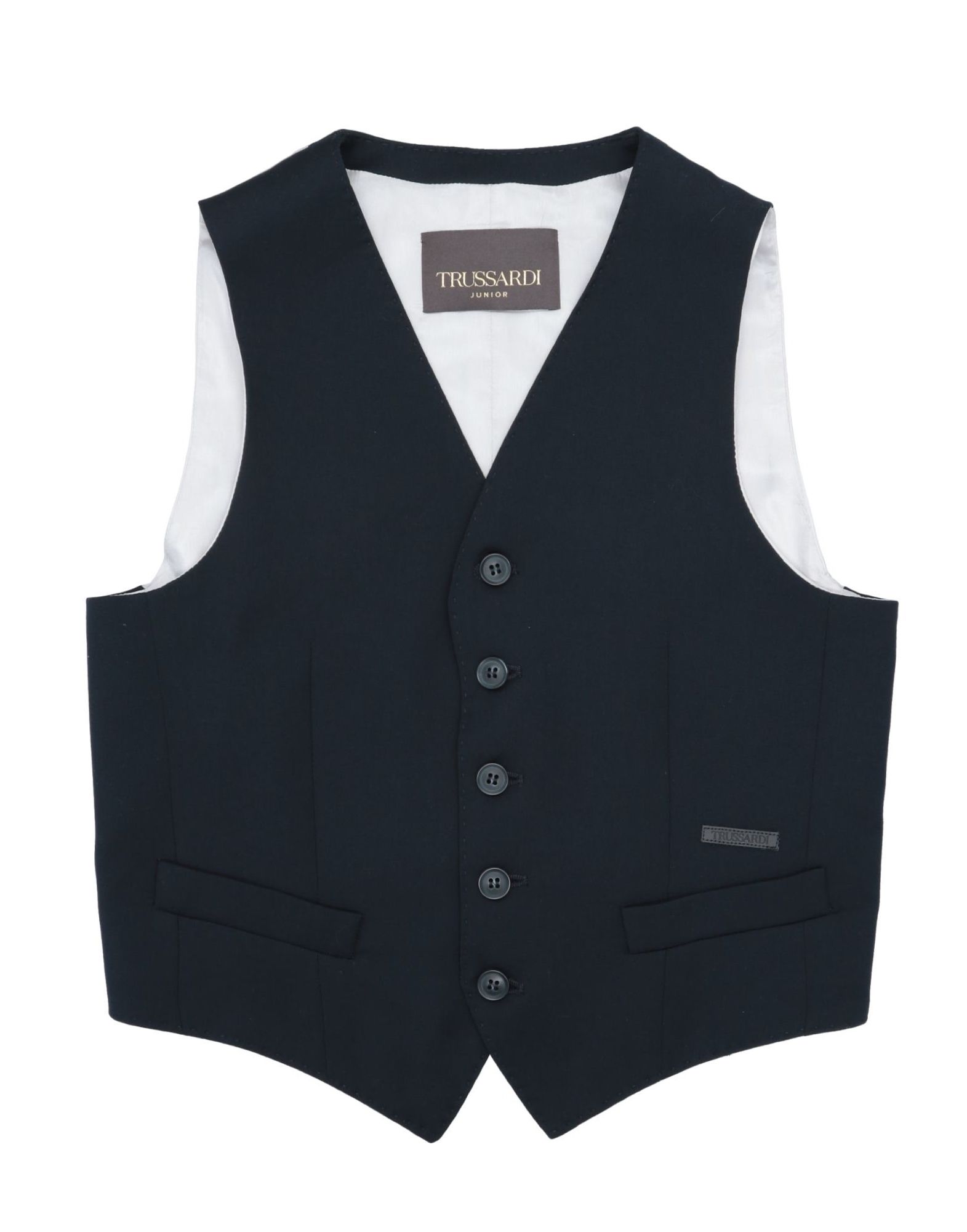 Shop Trussardi Junior Toddler Boy Tailored Vest Midnight Blue Size 6 Polyester, Rayon, Wool, Elastane, Bo