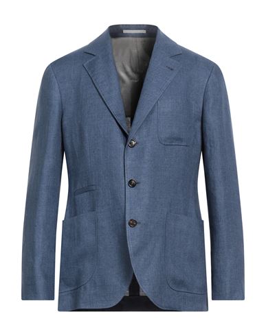 Shop Brunello Cucinelli Man Blazer Blue Size 42 Linen