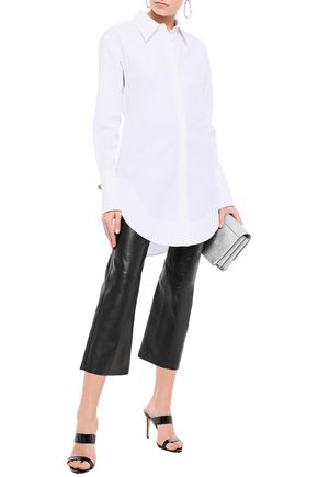 MUGLER CUTOUT COTTON-POPLIN SHIRT,3074457345621789908