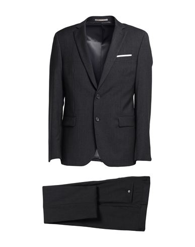 Paoloni Man Suit Lead Size 42 Virgin Wool In Grey