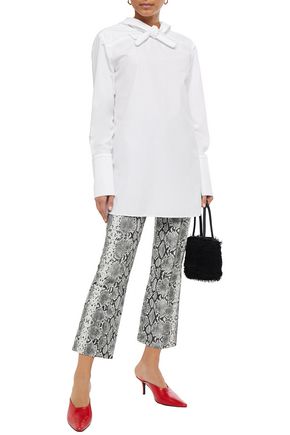 Marni Lily Knotted Cotton-poplin Shirt In White