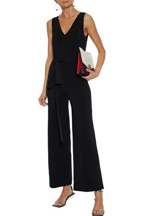 THEORY BELTED STRETCH-KNIT WIDE-LEG JUMPSUIT,3074457345622045721