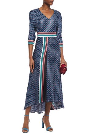 maje midi printed dress in crepe