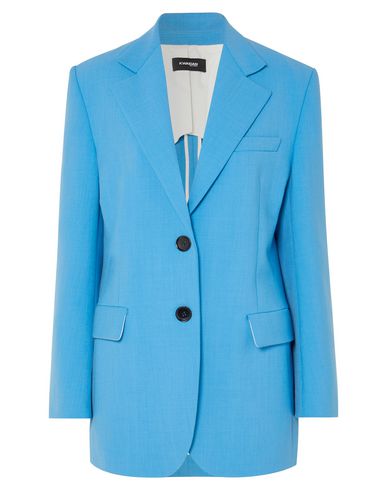 Woman Blazer Azure Size 2 Polyester, Virgin Wool, Lycra, Polyamide