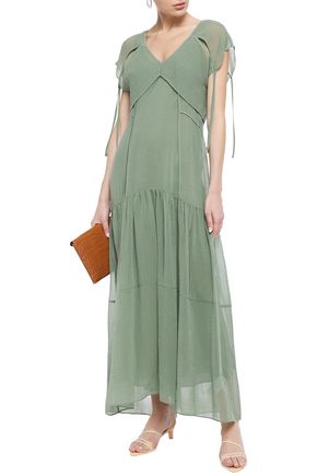 3.1 PHILLIP LIM / フィリップ リム LAYERED CRINKLED COTTON AND SILK-BLEND MAXI DRESS,3074457345623107119