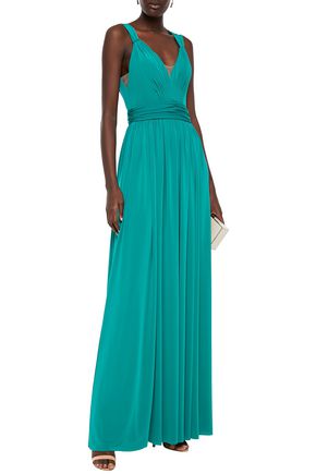 CATHERINE DEANE CATERINA GATHERED STRETCH-JERSEY GOWN,3074457345622283766