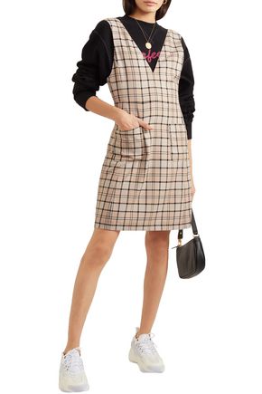 see by chloe checked woven mini dress