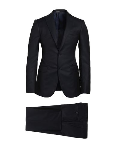 Shop Emporio Armani Man Suit Midnight Blue Size 42 Virgin Wool, Mulberry Silk, Cashmere