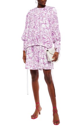 TIBI ISA PRINTED CADY MINI DRESS,3074457345622154232