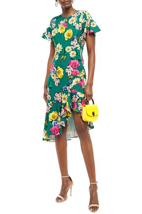 dresses asymmetric cady halo stretch floral dress