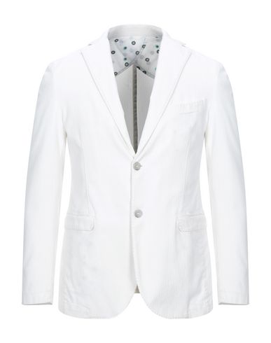 Barbati Man Suit Jacket White Size 40 Cotton, Polyester, Elastane