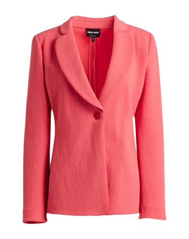 Giorgio Armani Woman Blazer Coral Size 8 Polyamide, Viscose, Wool, Elastane, Polyester In Red