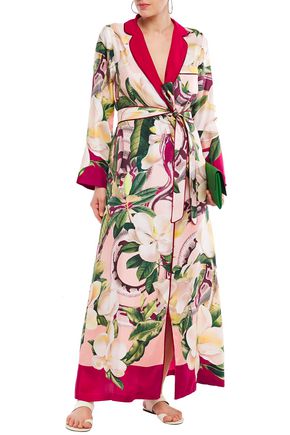 F.R.S FOR RESTLESS SLEEPERS RODA FLORAL-PRINT SILK-TWILL ROBE,3074457345622364848